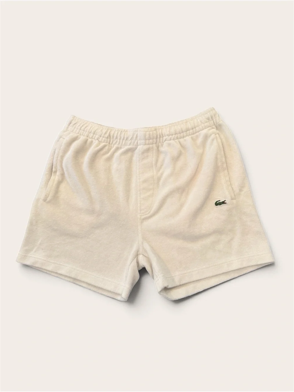 Lacoste White/Light Cream Terry Shorts